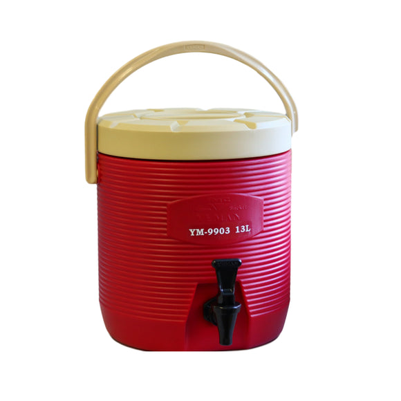 13L Round Thermo Tank - Red   (YM-9903)   13L 圓保溫茶桶 - 紅 (附內蓋)