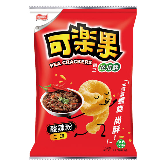 Pea Crackers (Sour and Spice Rice Noodle Flavor) 酸辣粉口味可樂果捲捲酥